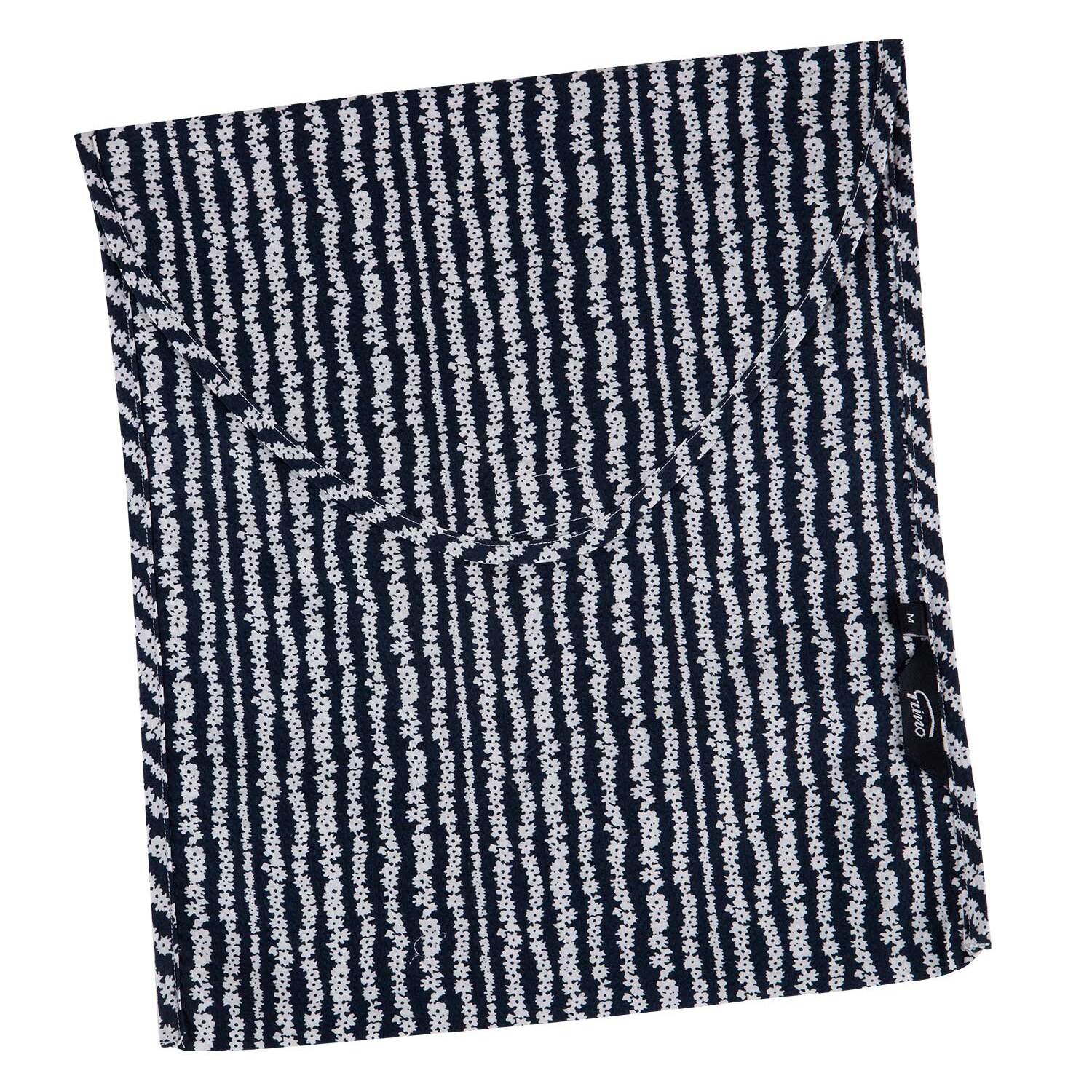 Pigiama leggero UOMO cotone blu riga fiori bianchi