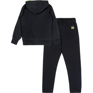 Tuta da bambino in cotone non garzato con cappuccio e zip Leone Boxing