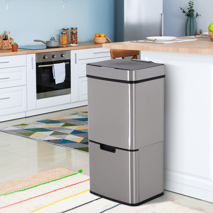 Cubo de Basura Reciclaje Apertura Automática Sensor 72L