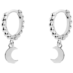 Pendientes Aro Pebbles Moon Plata
