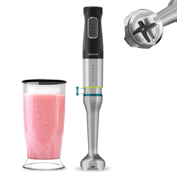 Cecotec Katana TotalDestroy 1500XL DK Hand Blender, 1500 W, 21 vitesses et Turbo