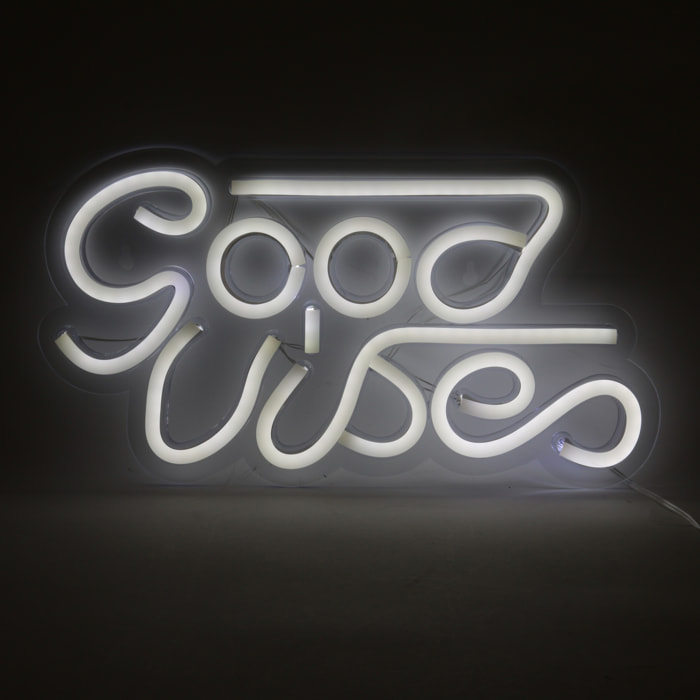 Lampe Neon - HOME DECO FACTORY - Good Vibes - USB - Blanc
