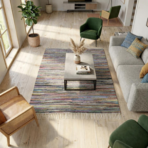 Tapis kilim tissé en coton motif ethnique FOPI