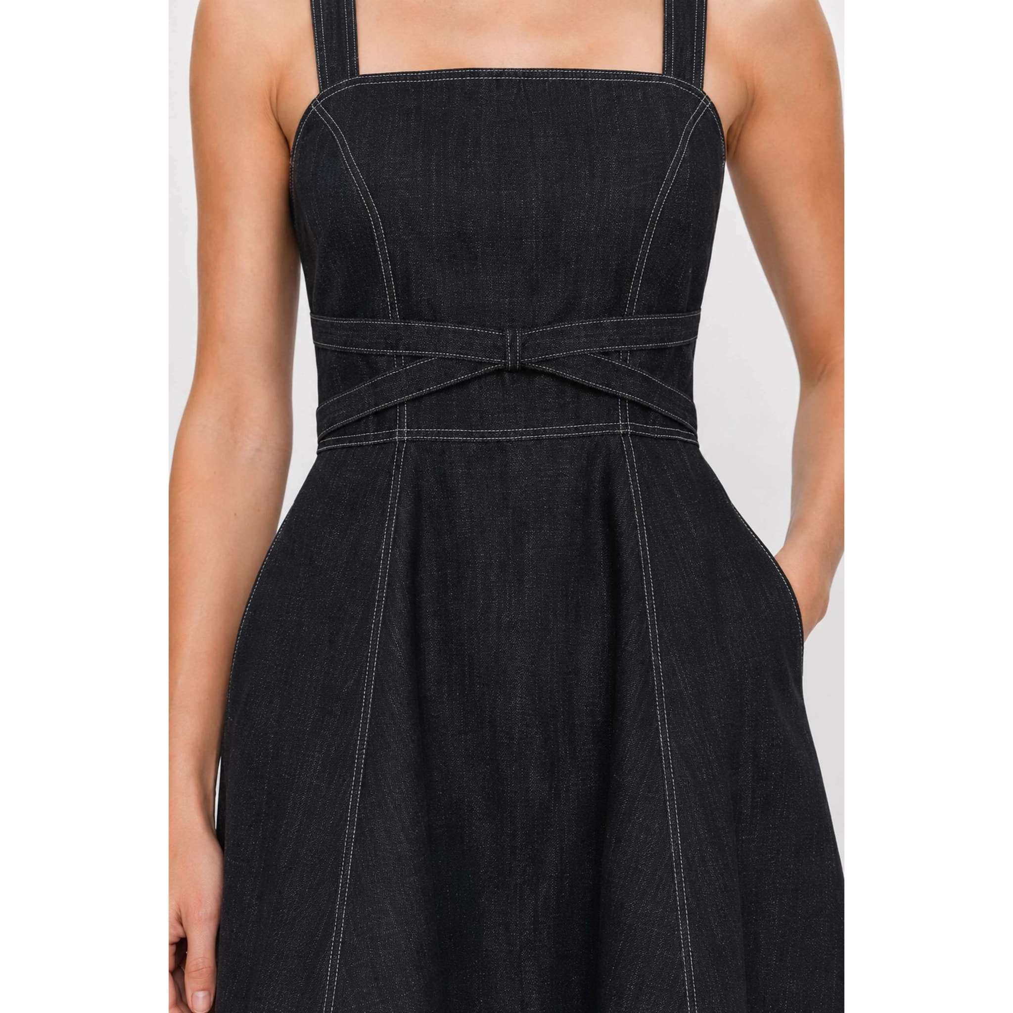 Kocca - Abito da donna smanicato in denim con scollo quadrato Donna