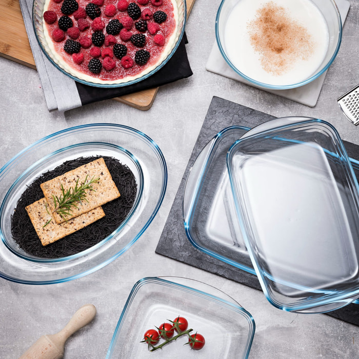 Fuente ovalada 35x24x6cm 3 litros borosilicato Mediterráneo