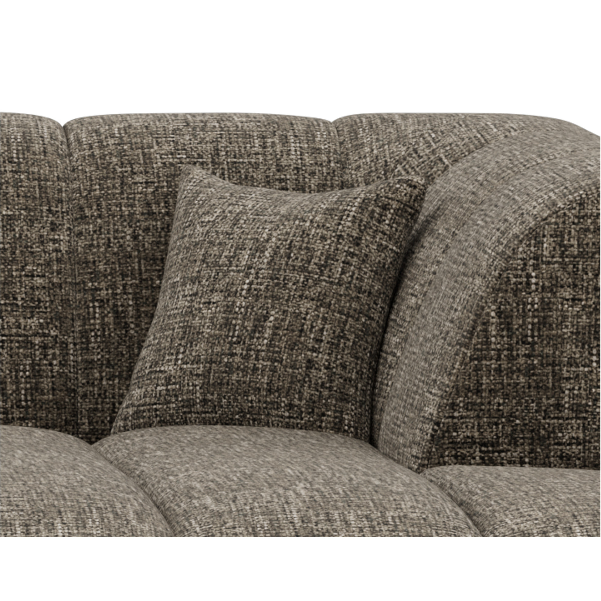 Curtis - canapé d'angle droit 4 places sans accoudoir en tissu texturé - Vert Olive