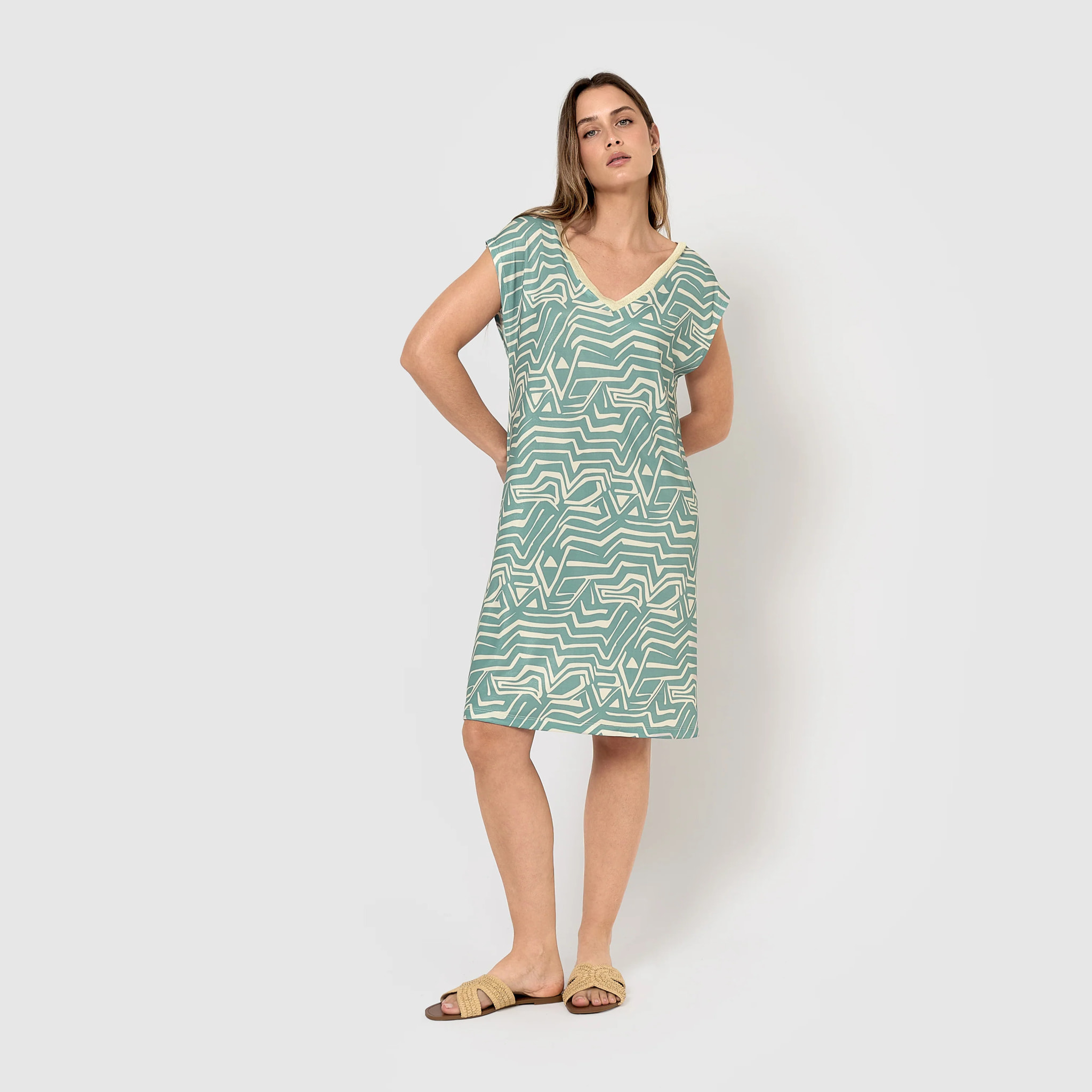 Vestido corto soft guiomar agua marina