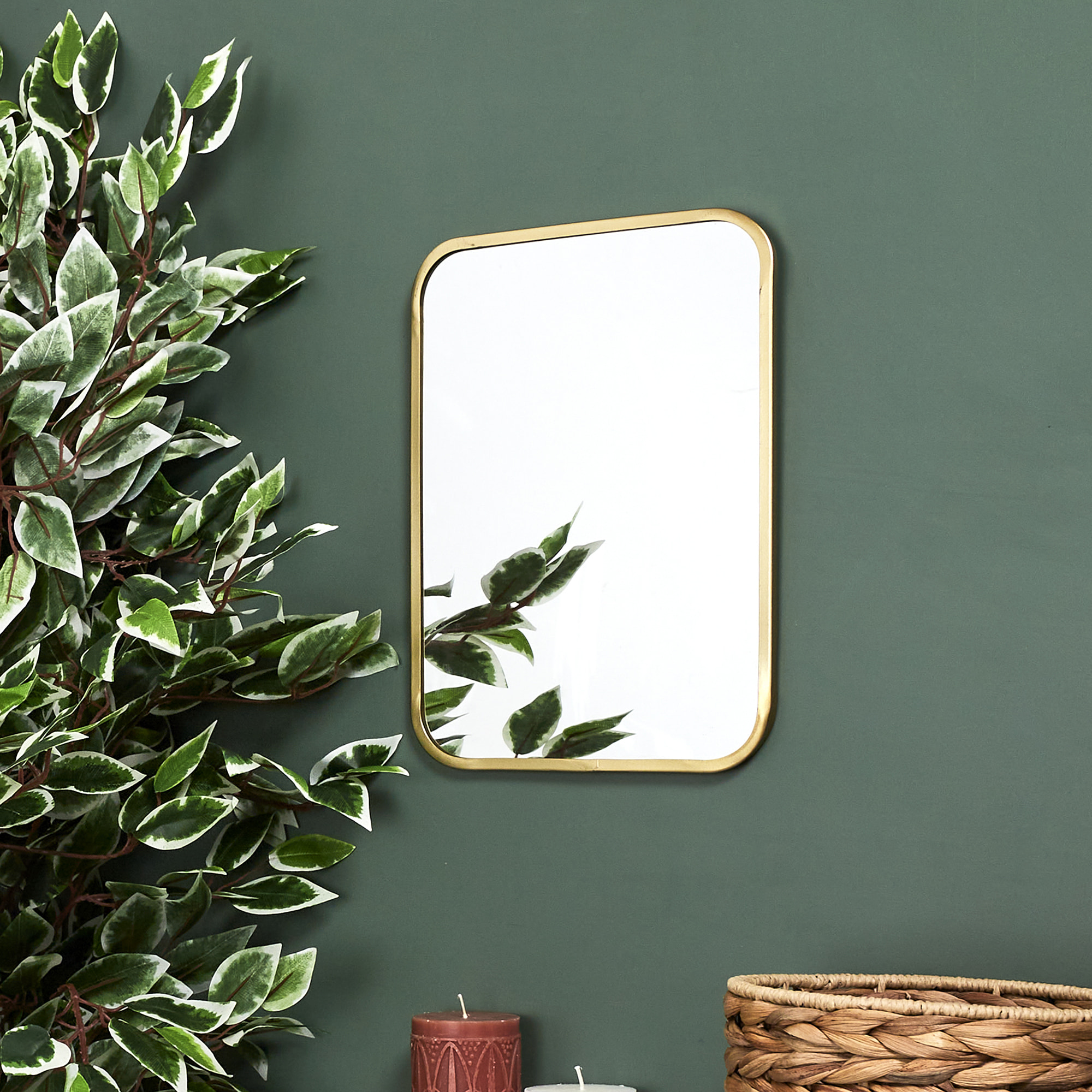 Miroir Deco Contour Deco Dore Carre