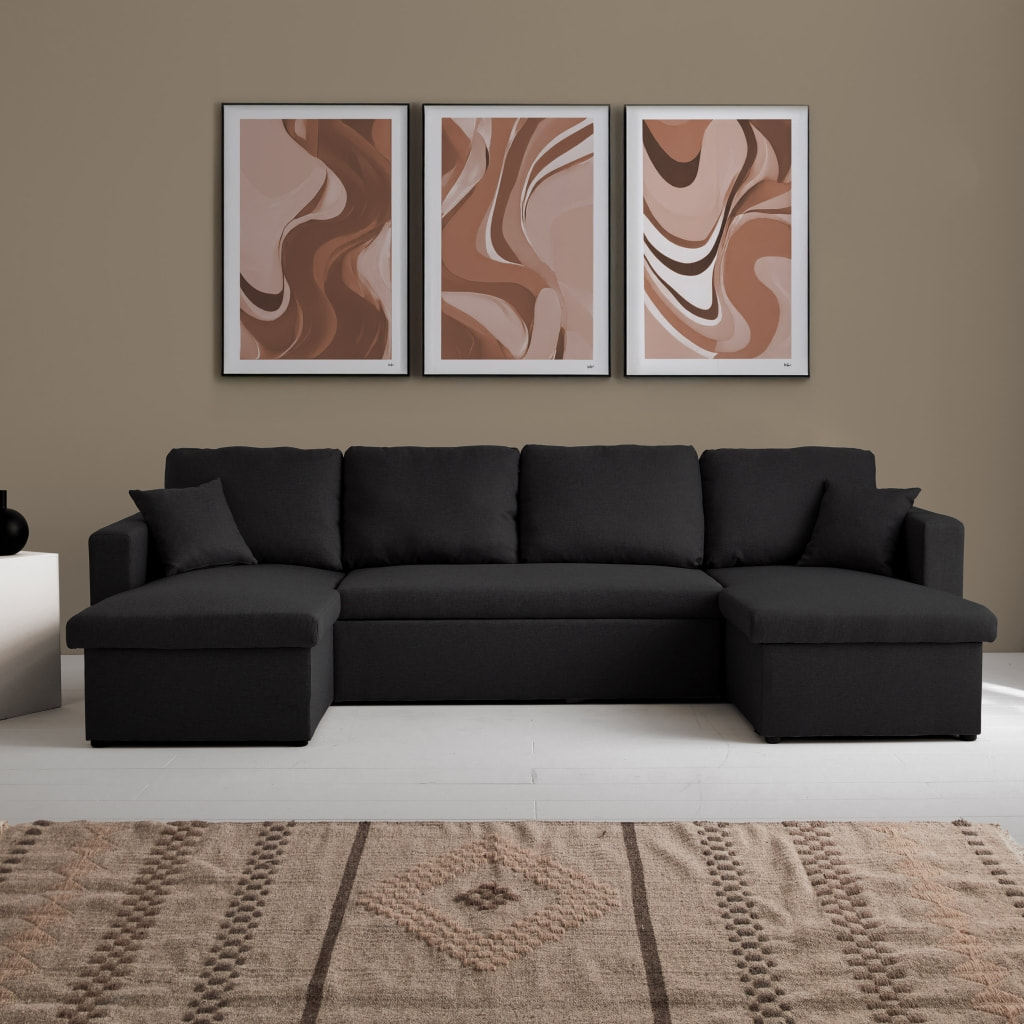 Canapé panoramique convertible 4 places tissu URBAN