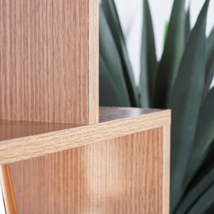 Libreria zig zag a 6 vani in rovere naturale 80x192 cm