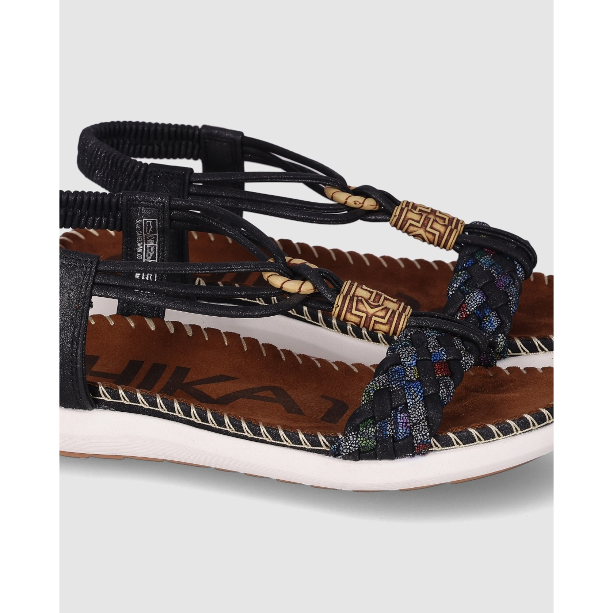 Sandalias - Negro - Tacón: Bajo