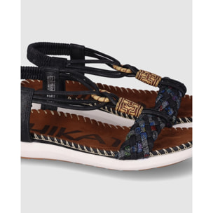 Sandalias - Negro - Tacón: Bajo