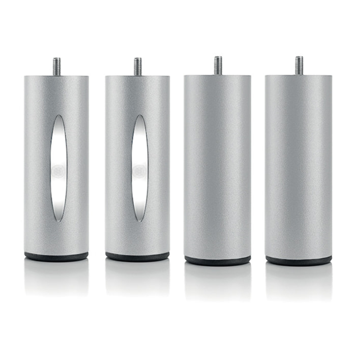 Pied de lit lumineux gris | Metal | Hauteur 16 cm