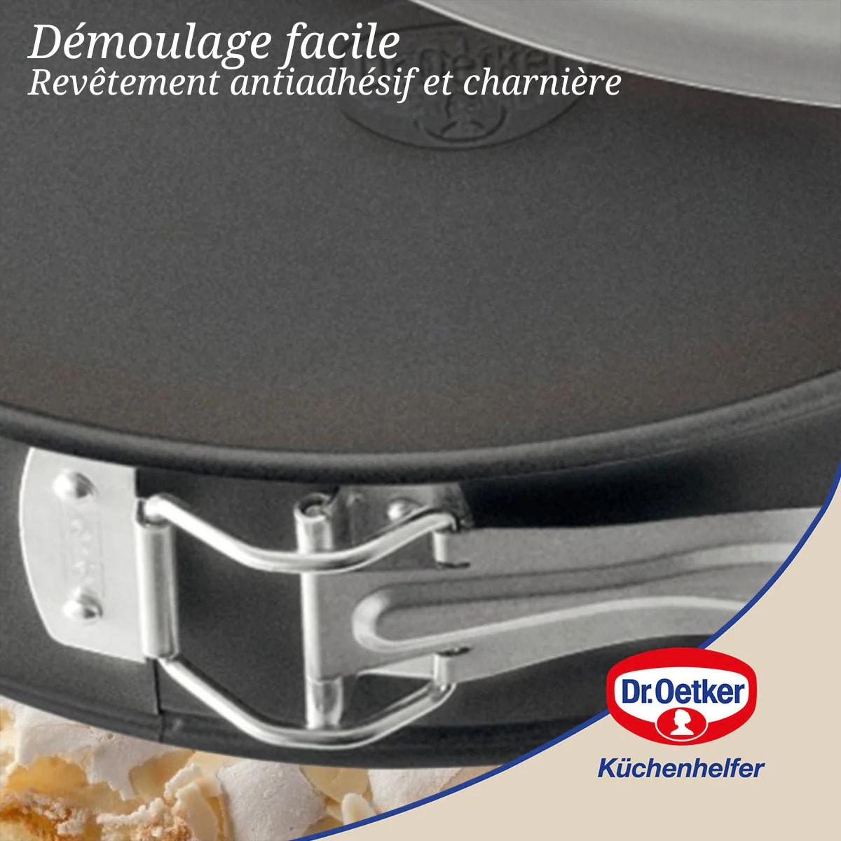 Ensemble de 2 Moules à manqué à charnière 26 cm avec couvercle de transport Dr. Oetker Bake and Go