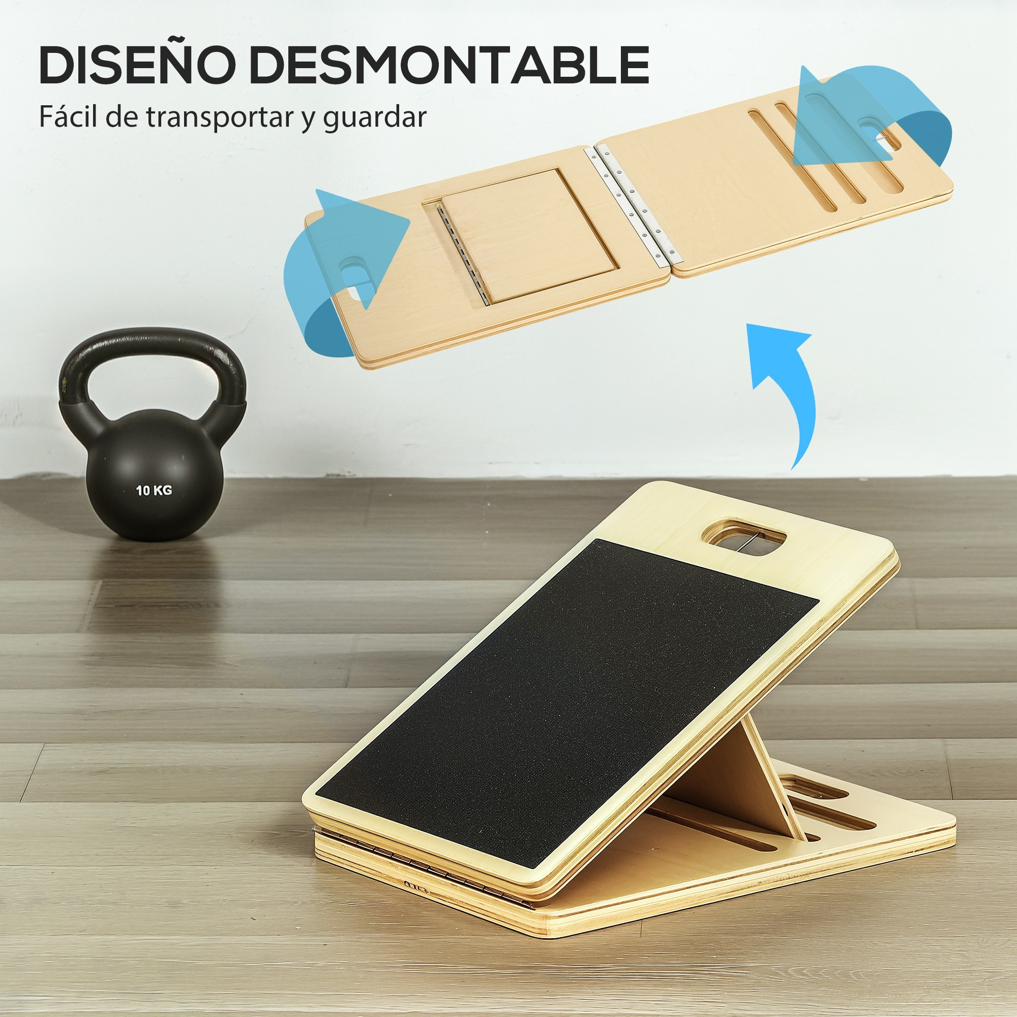 Kit de Barra de Pilates Kit de Pilates con 6 Bandas Elásticas Tabla Inclinada Ajustable para Entrenamiento de Cuerpo Completo en Casa Gris