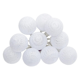 Guirlande led à pile "Tara" 10 boules lumineuses L165cm