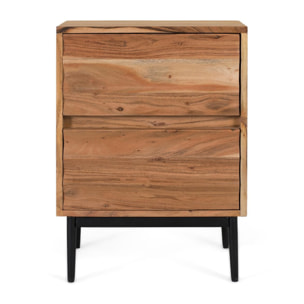 Mesitas de Noche de Madera de Acacia 45 Cm Estilo Rústico Moderno