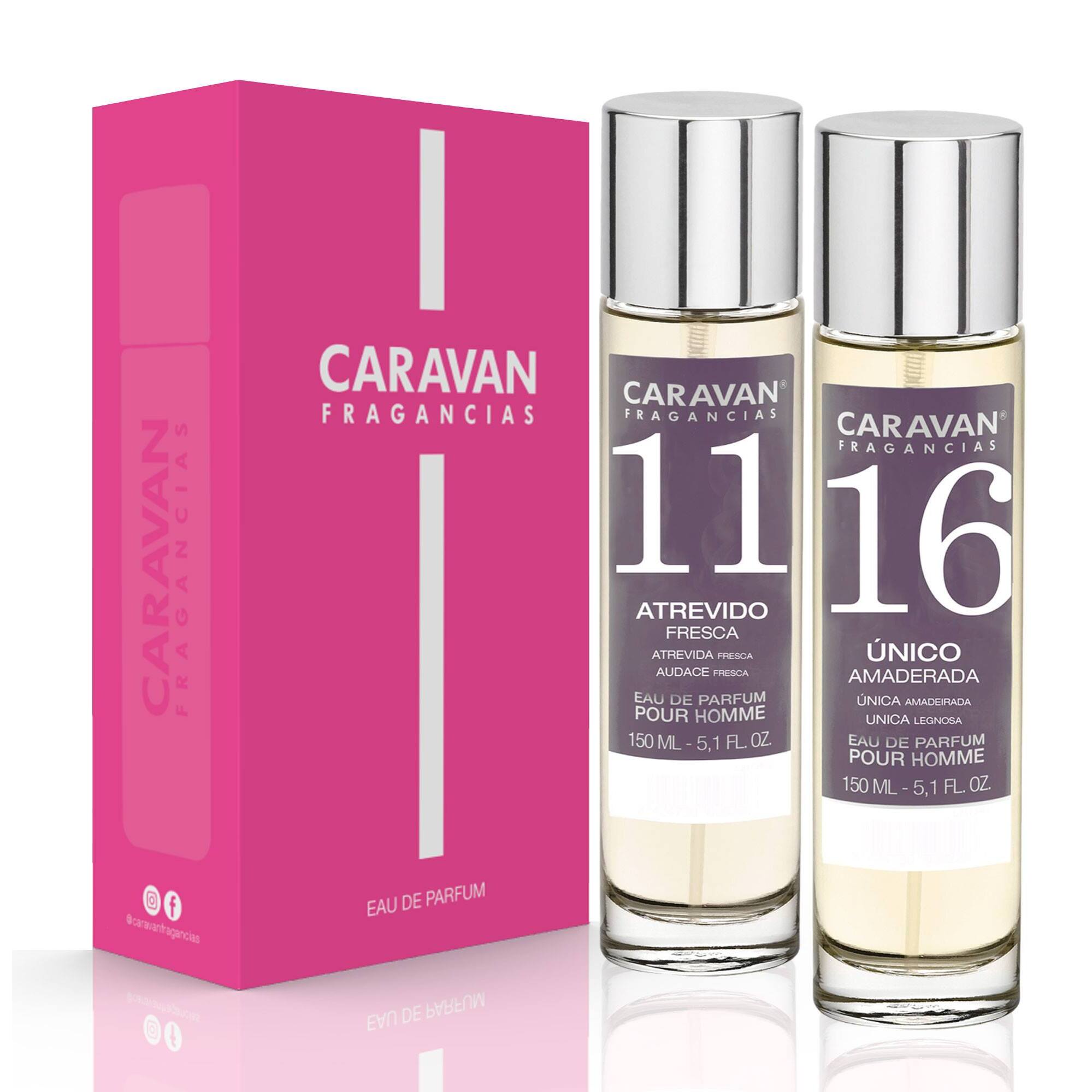 Caravan fragancias - caja de regalo con 2 perfumes: nº16 y nº11 de 150 ml, para hombre