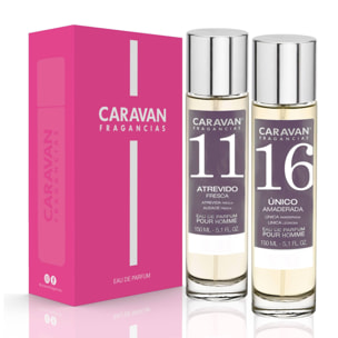Caravan fragancias - caja de regalo con 2 perfumes: nº16 y nº11 de 150 ml, para hombre