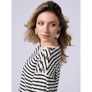 Oltre - Long-sleeved T-shirt in thick cotton - Blanco