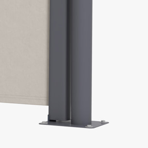 Store latéral brise-vue paravent rétractable dim. 3L x 1H m gris clair