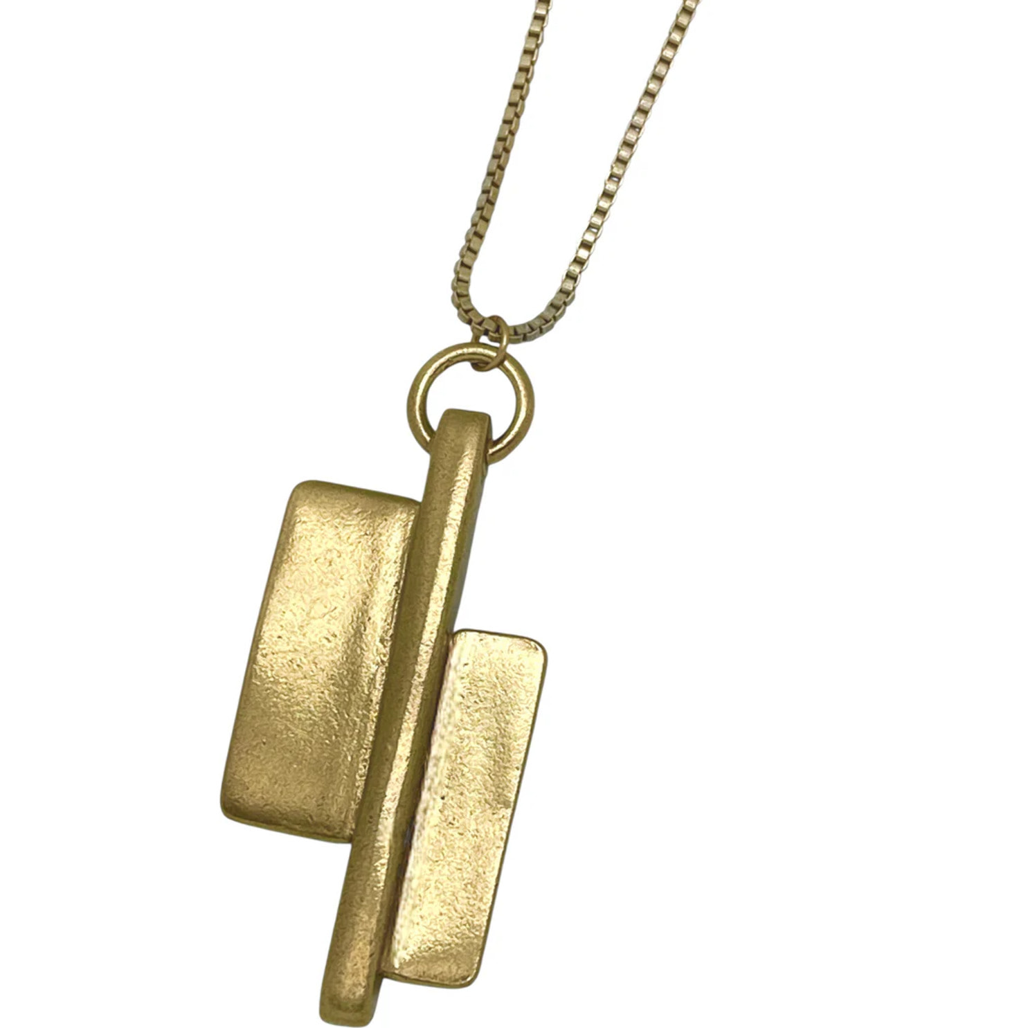 Collar largo XXL Doble Axe latón chapado dorado