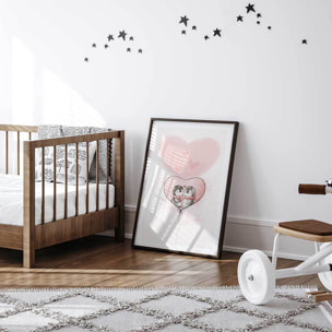 Affiche enfant pingouin amoureux  Affiche seule