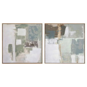 Set 2 Cuadros 80% Pintado A Mano 83x4x83 Cm