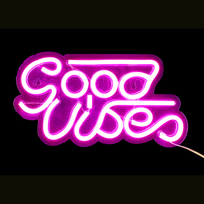 Lampe Tube Led Good Vibes Usb
