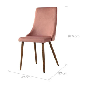 Lot de 2 chaises en velours rose - Vinni