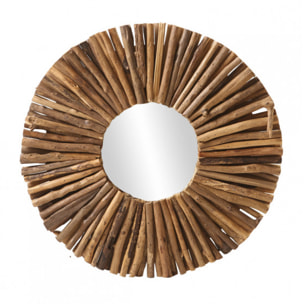 Miroir mural rond avec contour en branches D50 cm - CORDOBA