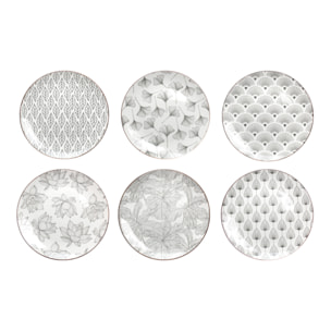 Lot de 6 grandes assiettes, SASEBO