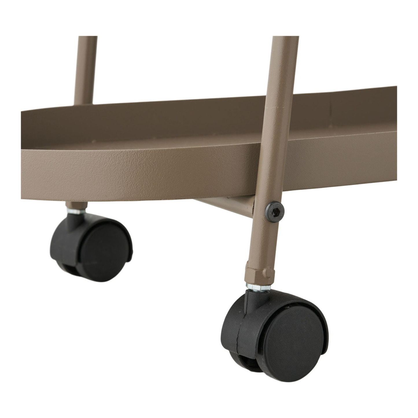 Carrello bar Empoli in acciaio marrone sabbia con 2 ripiani 27,5x60x64 cm