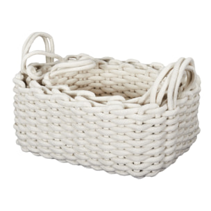 Panier Tricot Blanc X3