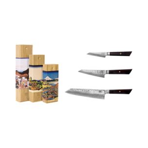 Juego Esencial de Cuchillos (3 Piezas) - Colección Bunka Damascus