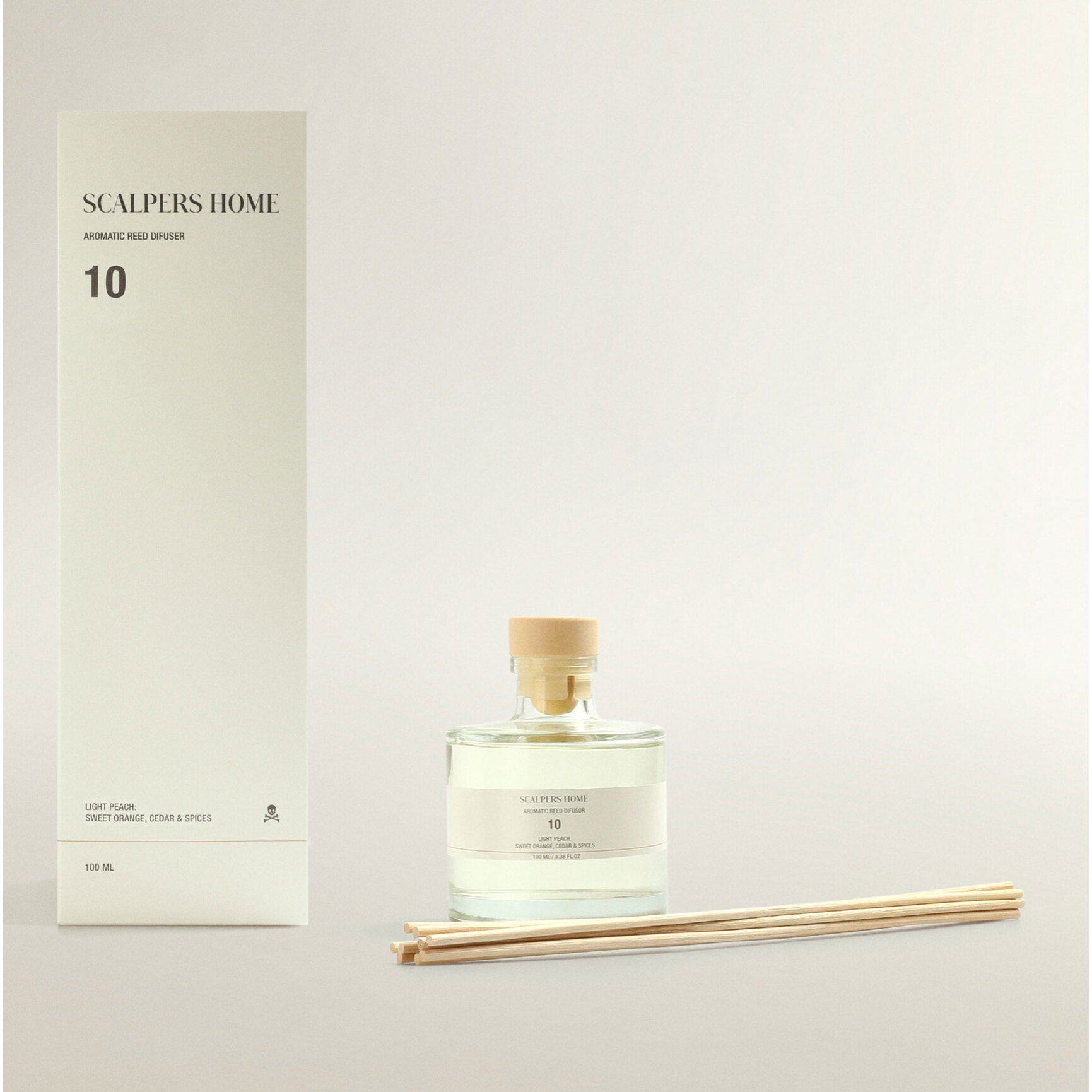 Set de 2 difusores mikado de 100ml aroma light peach scalpers