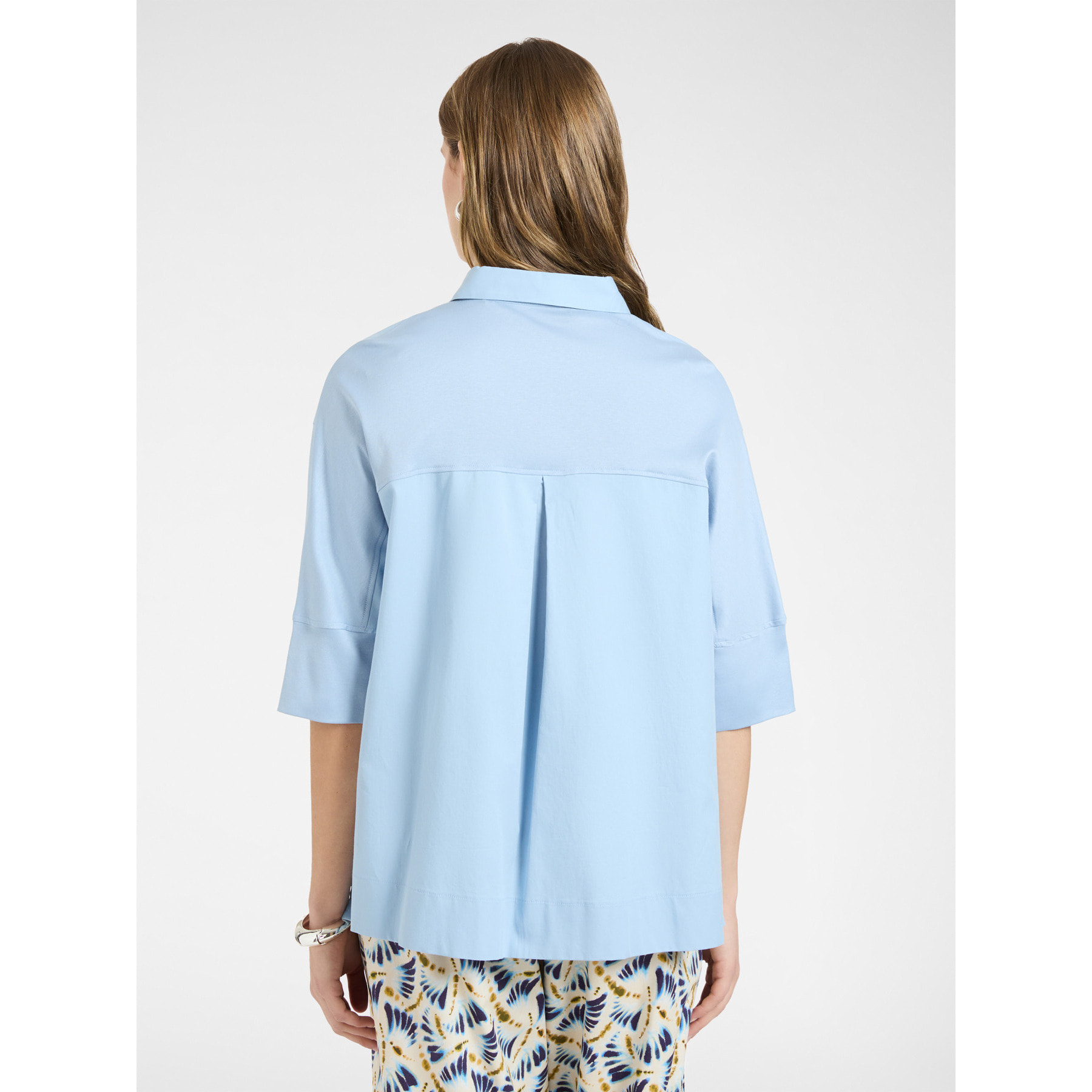 Elena Mirò - Blusa boxy con maniche a tre quarti - Azzurro