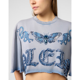 PHILIPP PLEIN Cropped T-Shirt Butterfly Tattoo