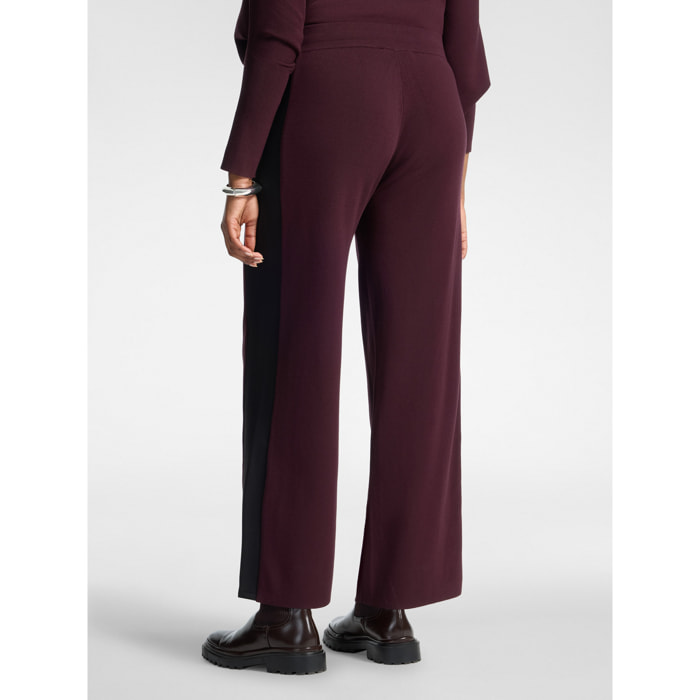 Elena Mirò - Pantaloni palazzo in maglia con coulisse - Bordeaux