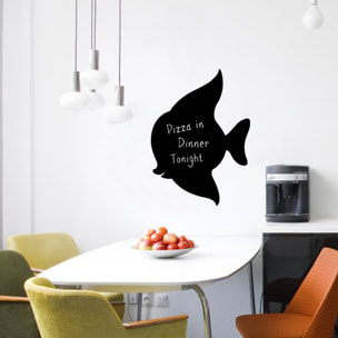 Sticker ardoise tableau noir - stickers muraux adhésif effaçable - SILHOUETTE POISSON