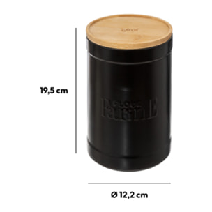 Boîte à farine "Naturéo" en céramique noir