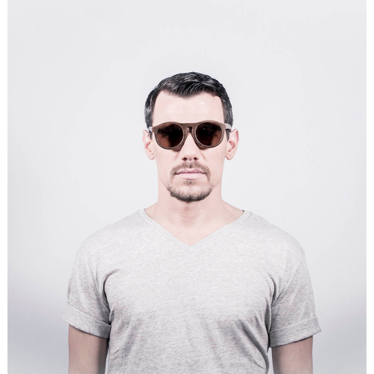 Gafas de sol OCEAN FIJI - Patín con montura de madera marrón y / Marrón