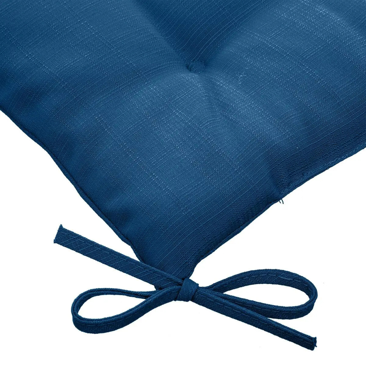 Galette de chaise carrée 4 points "Korai" bleu indigo 40x40x4cm en polyester