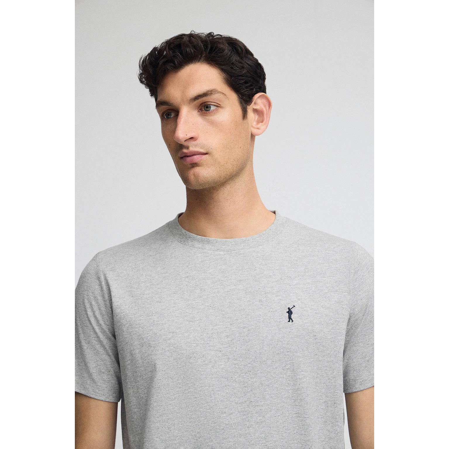 Maglietta grigio vigorè a girocollo e ricamo Rigby Go