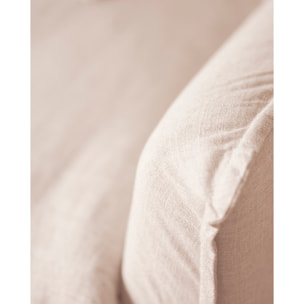 Sillón de algodón y lino desenfundable tono blanco de 98x90cm Alto: 81 Largo: 98 Ancho: 90