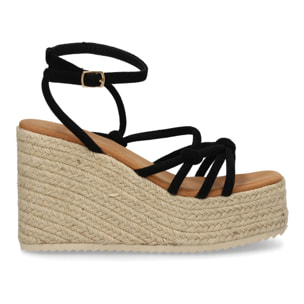 Sandalias de cuña con tiras cruzadas