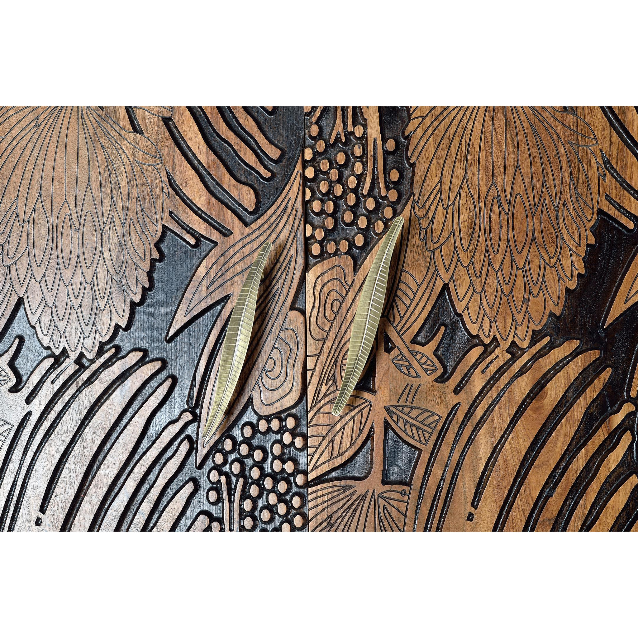 Muebles Bar de Madera de Acacia 100 Cm Estilo Étnico Moderno