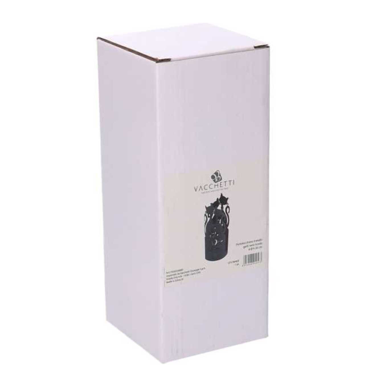 Portabicchiere in metallo gatti nero tondo cm ø8h20