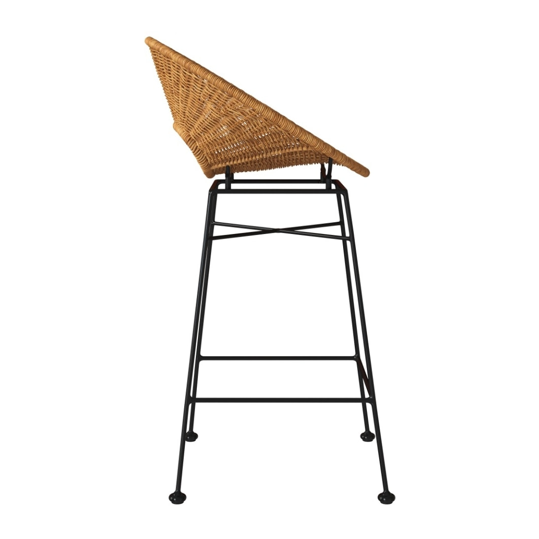 Tabouret de bar Rava en résine tressée naturelle 65 cm (lot de 2)