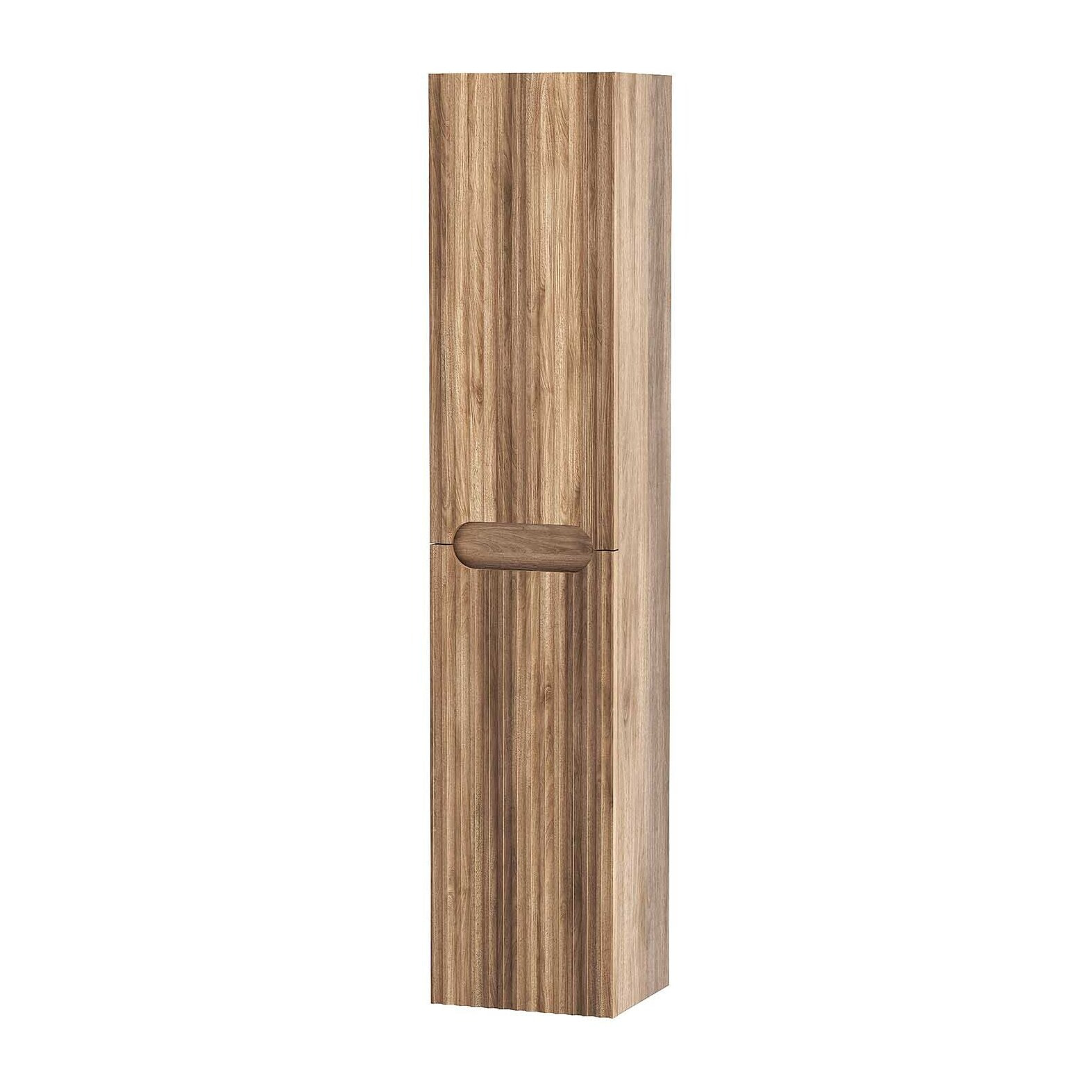 Colonne de salle de bain Bois Suspendu - Hauteur 120 cm - 2 Portes - LEON